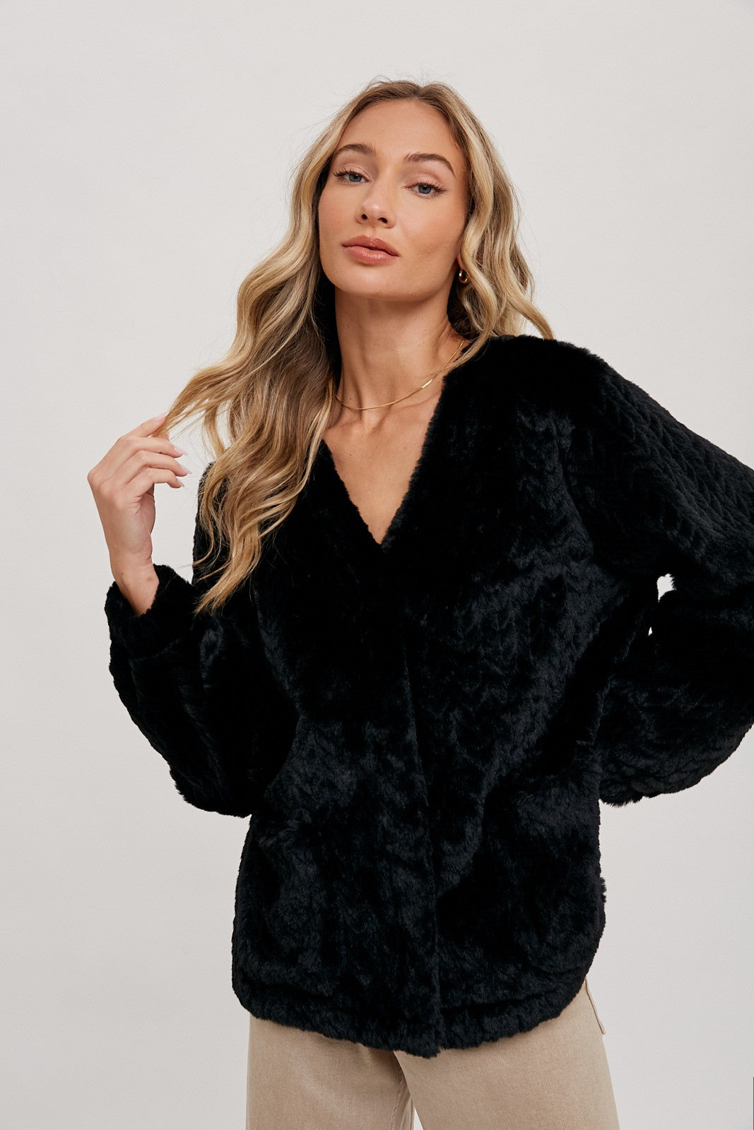 Always Eco Fur Jacket in Black