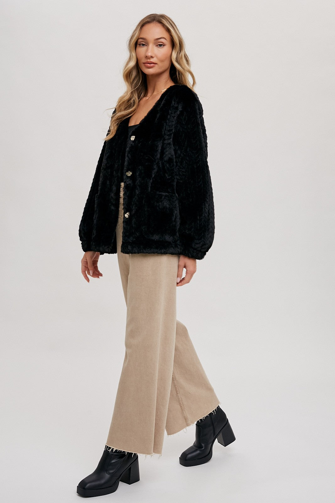 Always Eco Fur Jacket in Black