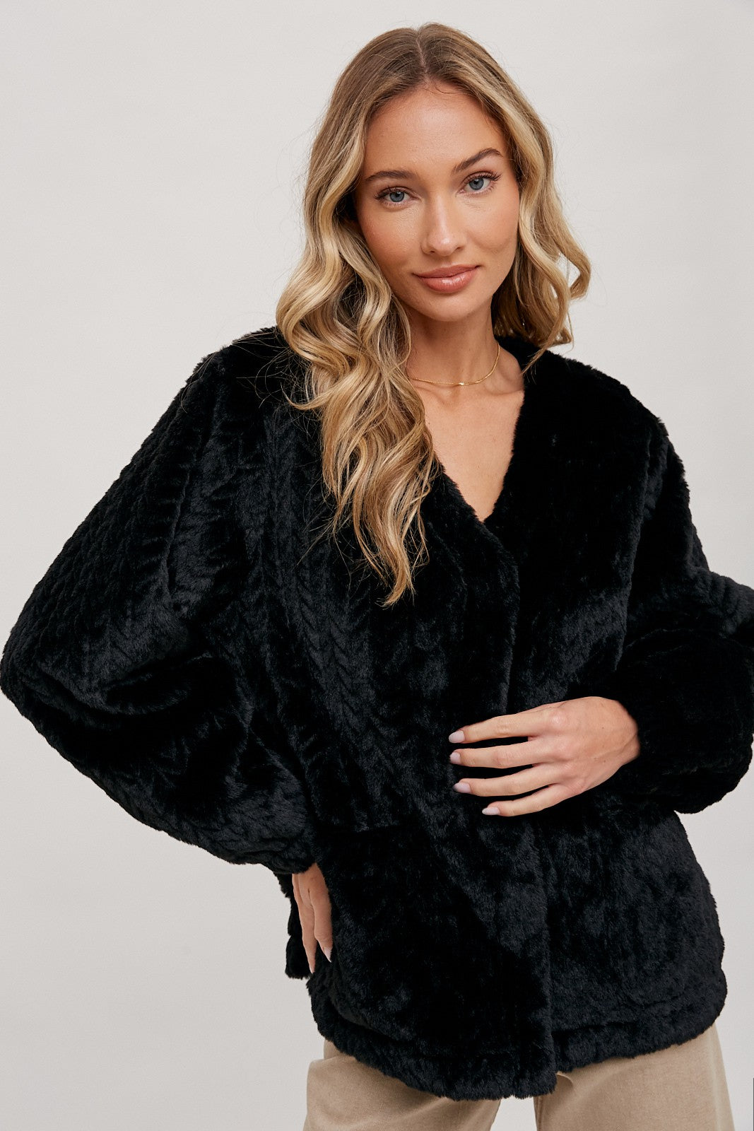 Always Eco Fur Jacket in Black