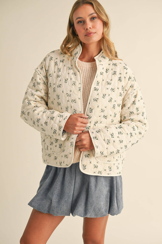 Misha Ditsy Floral Quilted Jacket