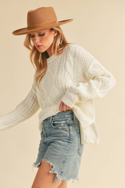 Adela Sweater in White